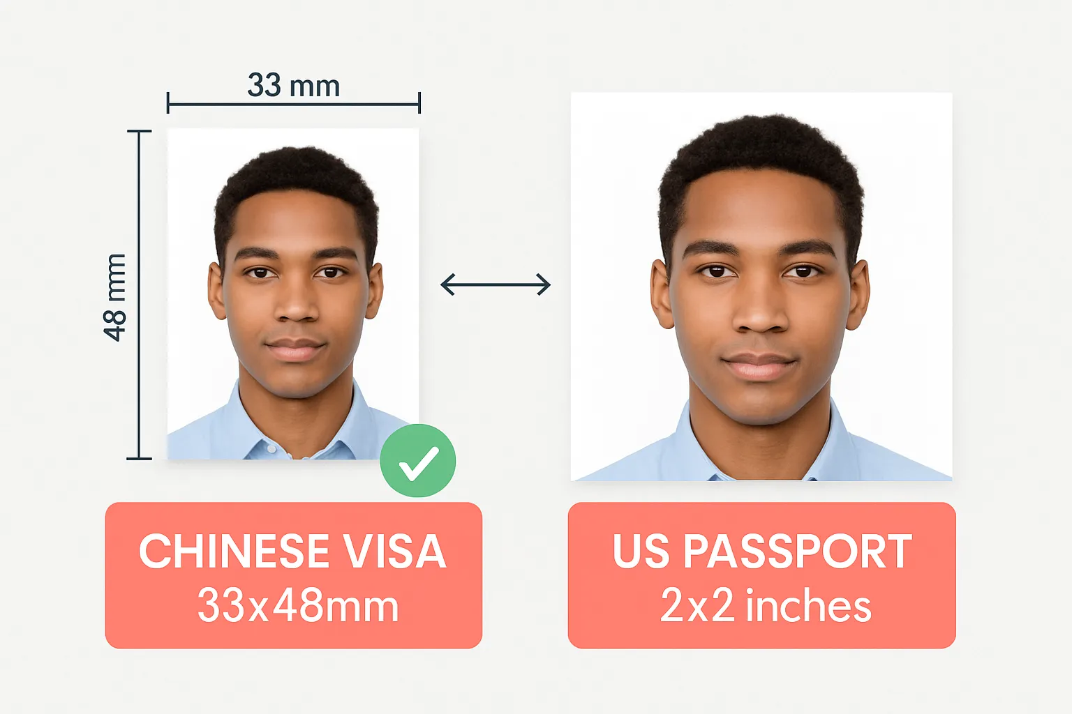 Chinese passport renewal documents and photos on a desk