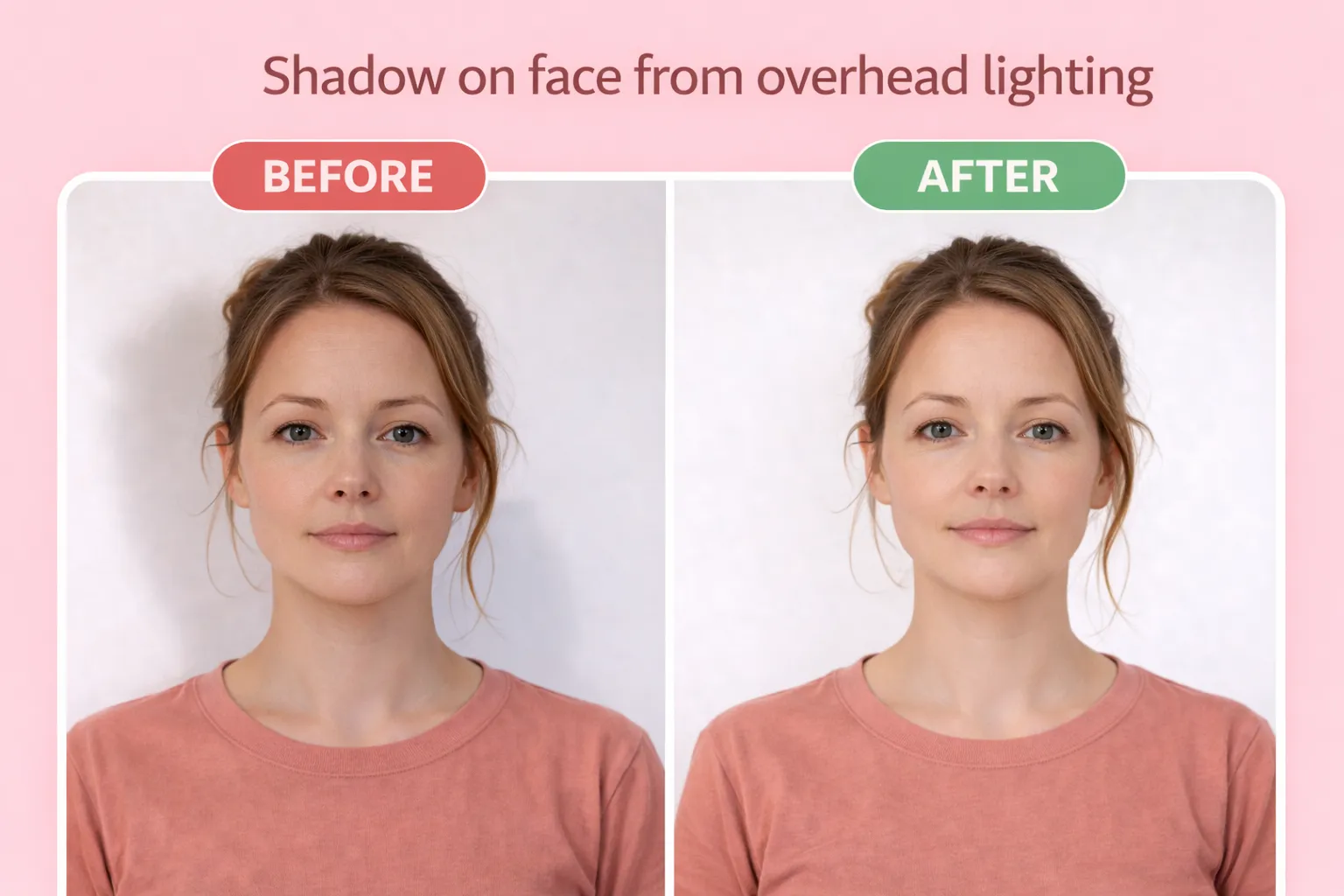 Passport photo with harsh shadow across one side of the face