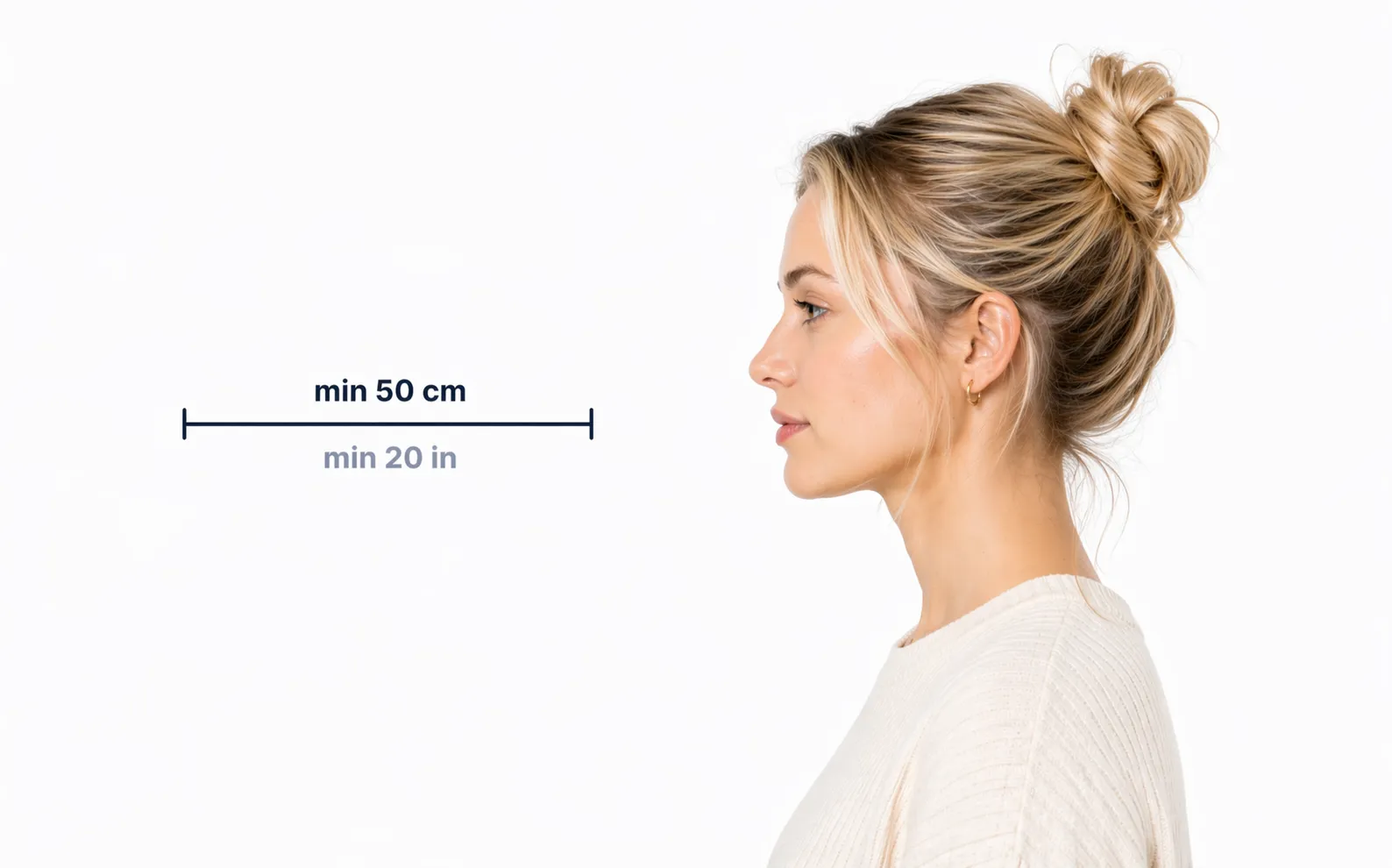 Correct distance from the camera for a passport photo